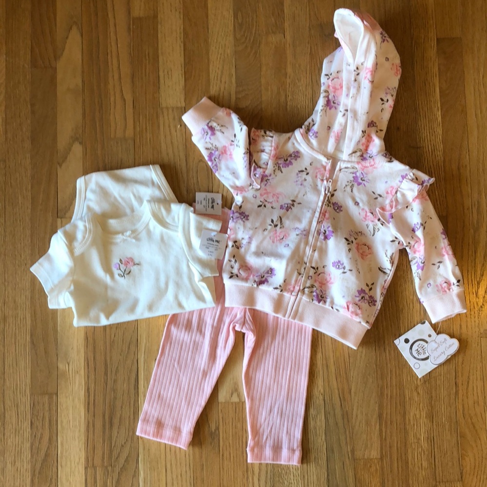 NWT Little Me Baby Outfit with hoodie